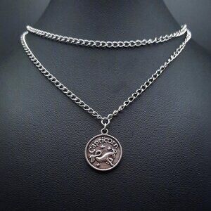 Capricorn Ambitious Zodiac Astrology Choker Chain Necklace Handmade Jewelry